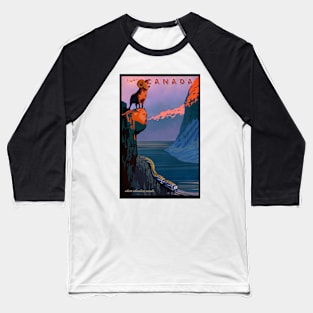 Retro Explore Canada Train Travel Poster Baseball T-Shirt